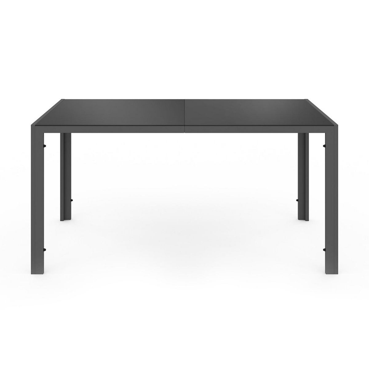 ID MARKET Salon de jardin ODESSA table 150 cm et 6 fauteuils cordage gris anthracite