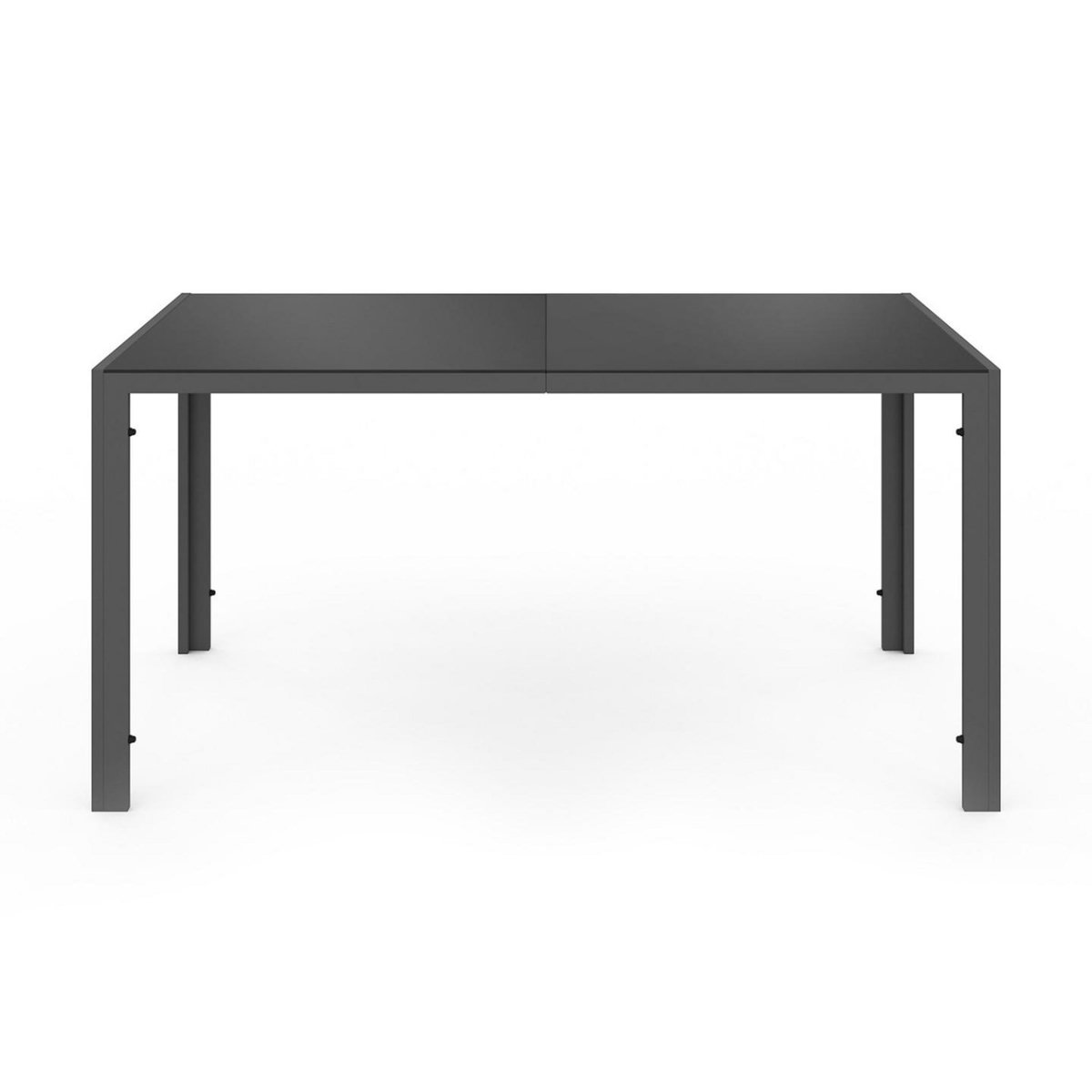 ID MARKET Salon de jardin ODESSA table 150 cm et 6 fauteuils cordage gris anthracite