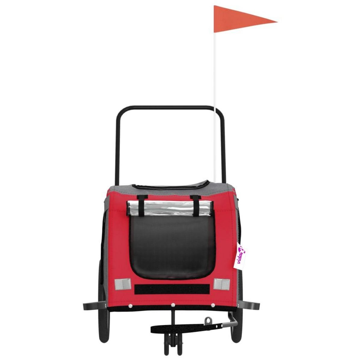 VIDAXL Remorque de velo pour animaux de compagnie rouge et gris