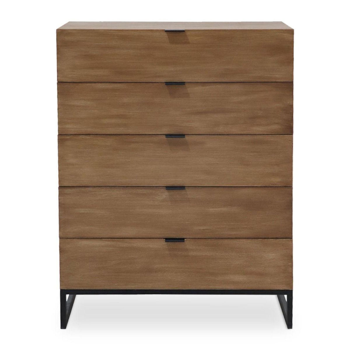 Paris Prix Commode 5 Tiroirs Design  Bolta  115cm Chêne Clair