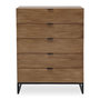 Voir la diapositive 2 : Paris Prix Commode 5 Tiroirs Design  Bolta  115cm Chêne Clair
