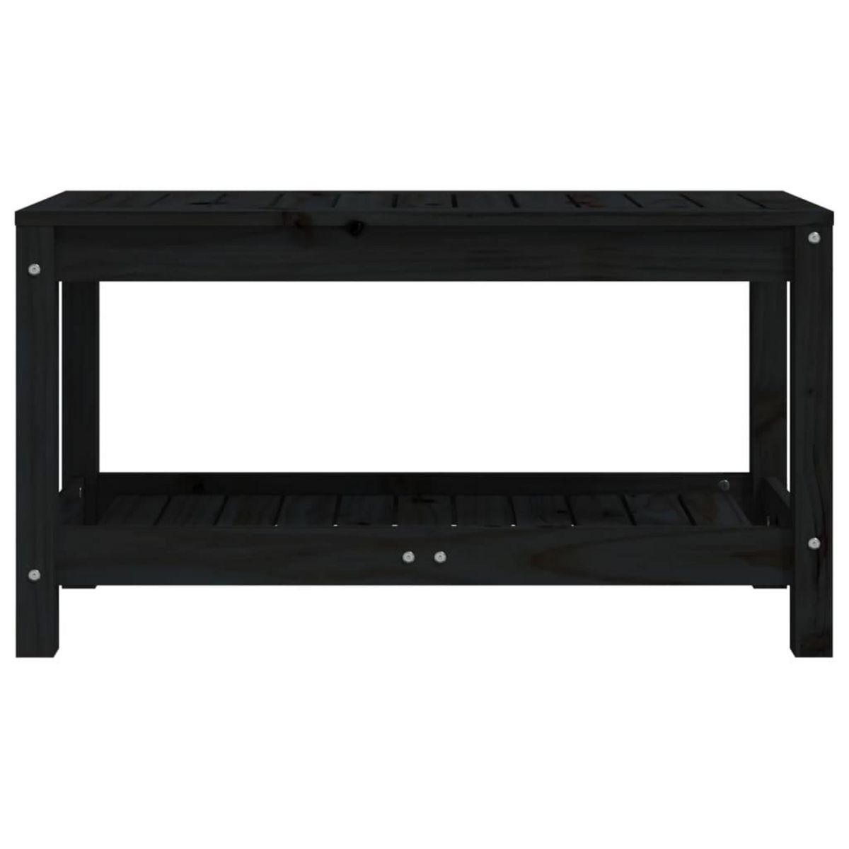 VIDAXL Banc de jardin noir 82,5x35x45 cm bois massif de pin