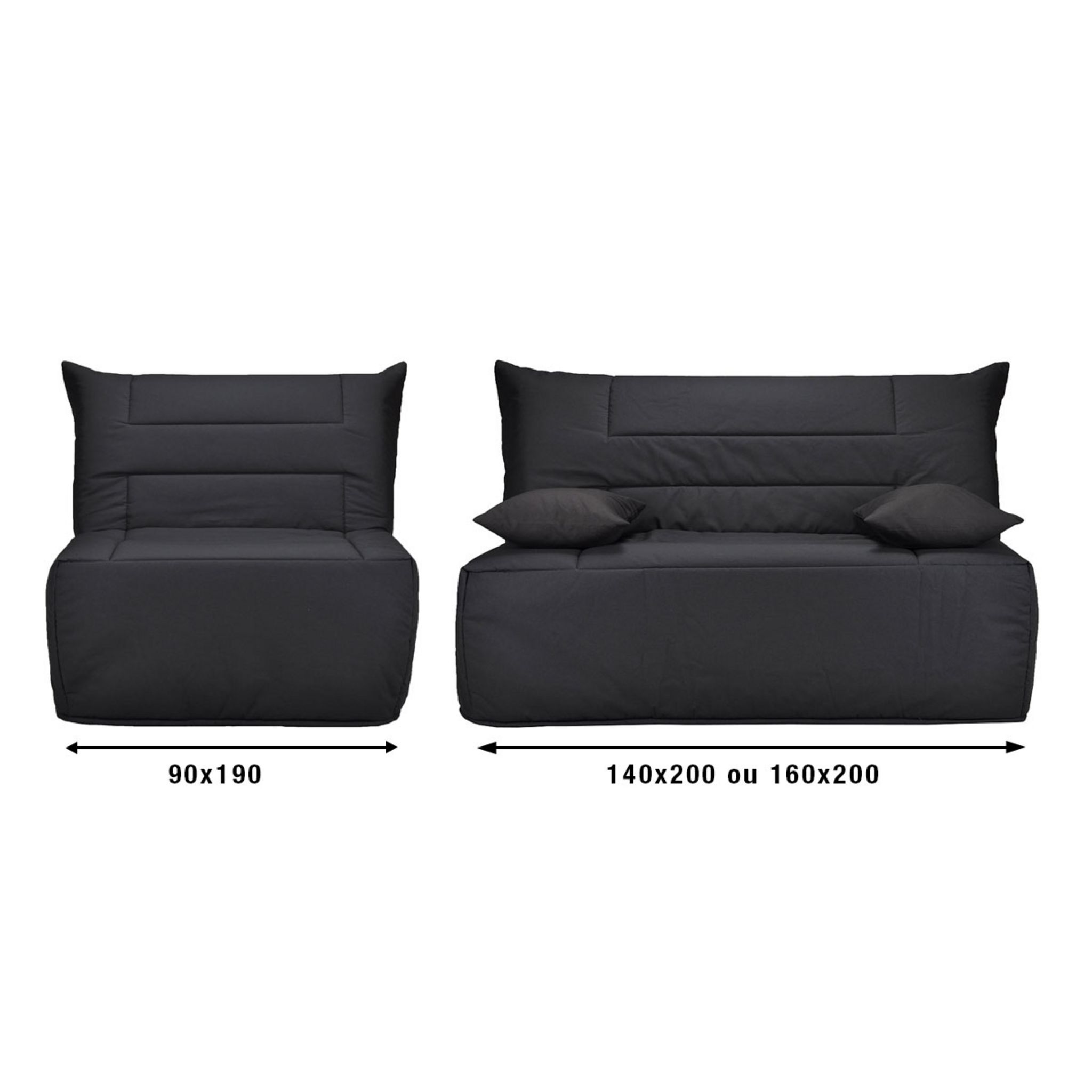 BULTEX Banquette BZ matelas 12 cm mousse Bultex 38 kg/m3. Coloris disponibles : Rouge, Gris, Marron, Bleu