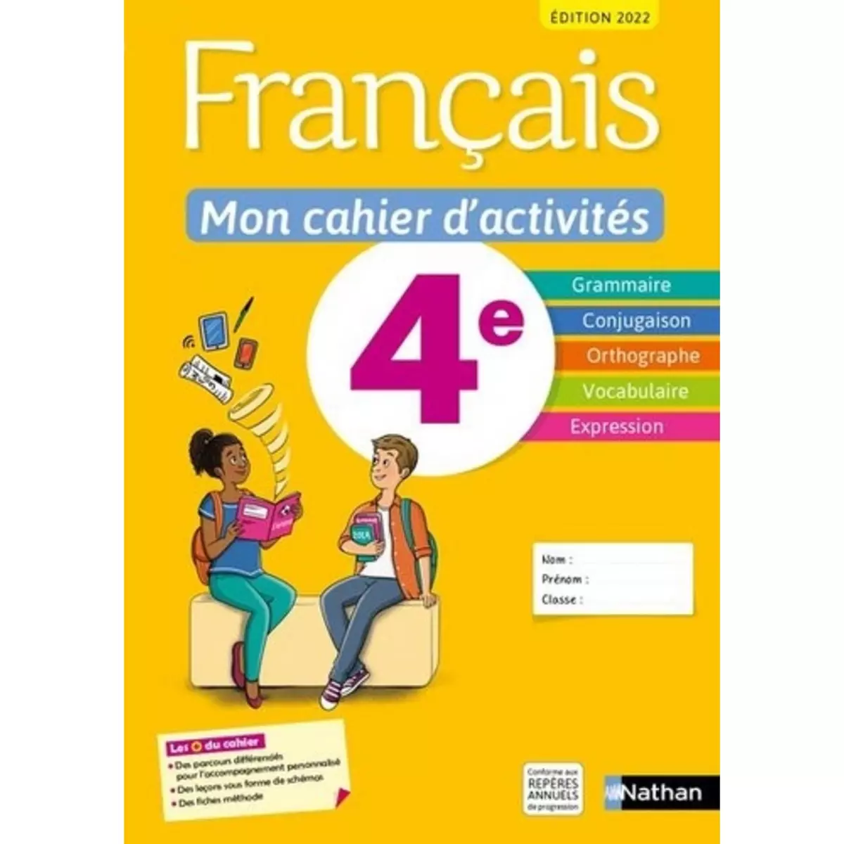  FRANCAIS 4E. MON CAHIER D'ACTIVITES, Cazanove Cécile de