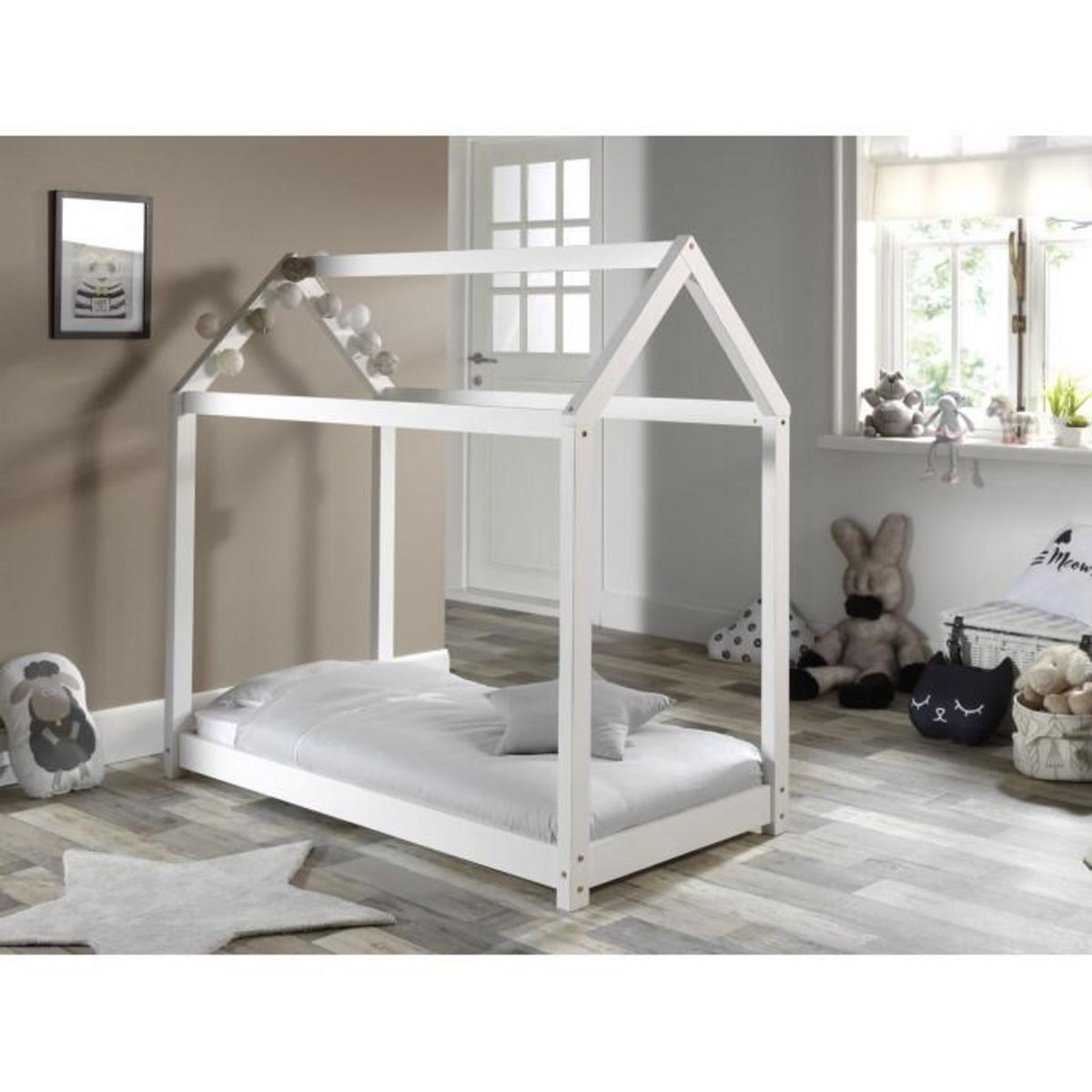 Paris Prix Lit Enfant & Matelas  Cabane  70x140cm Blanc
