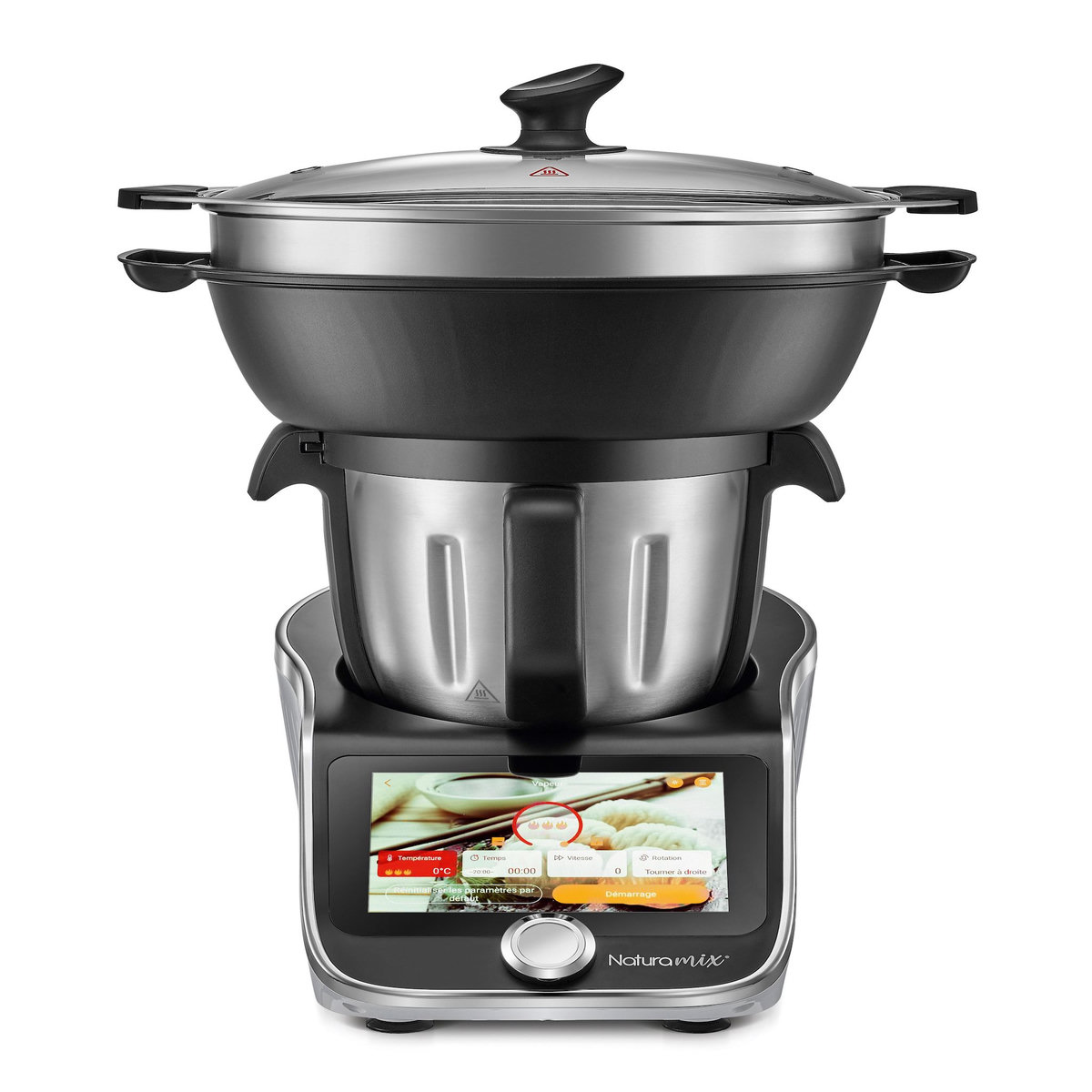 NATURAMIX Robot cuiseur multifonctions avec bol xl,balance intégrée et écran tactile +800 recettes - robot cuiseur xl
