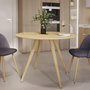 Voir la diapositive 2 : MAISON PAVANE Table ronde 4 personnes en bois clair naturel D105 cm-Liwa