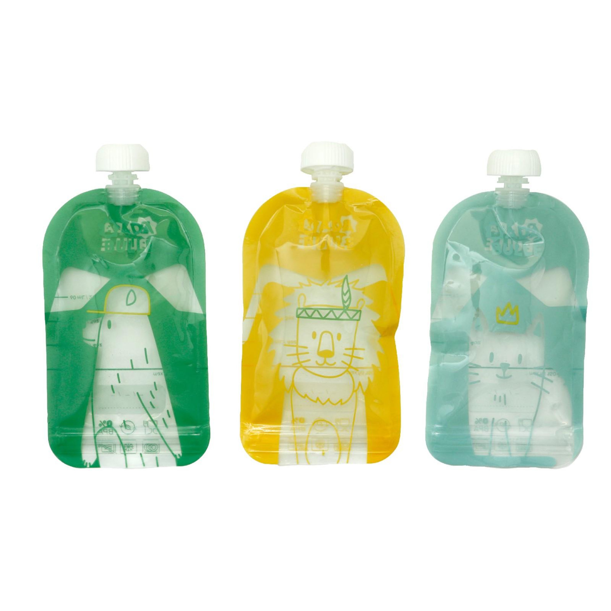 Voir la diapositive 1 : BADABULLE Gourdes réutilisables (Lot de 15) Badabulle - 150 ml