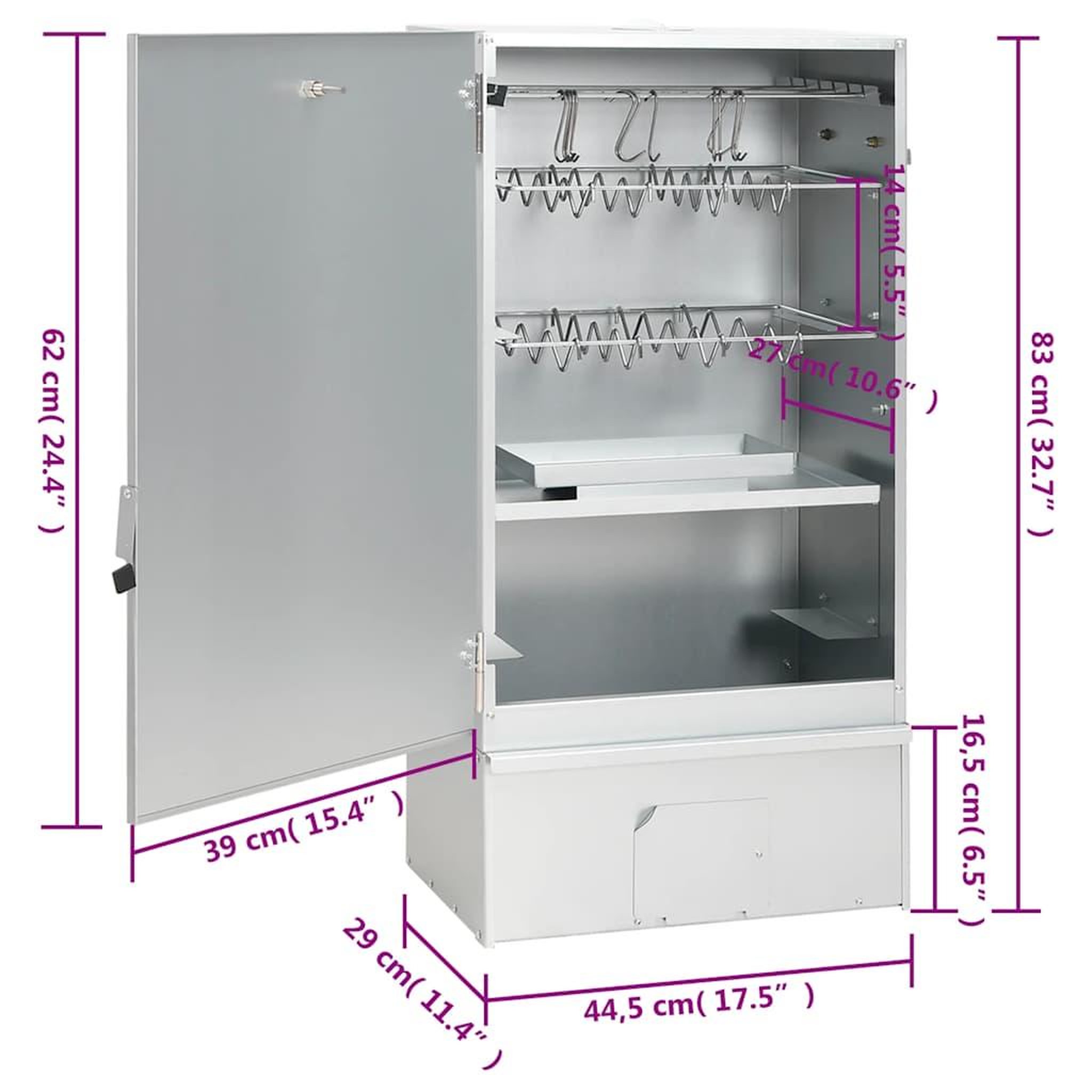 Voir la diapositive 6 : VIDAXL Fumoir a four a BBQ generateur de fumee froide acier galvanise