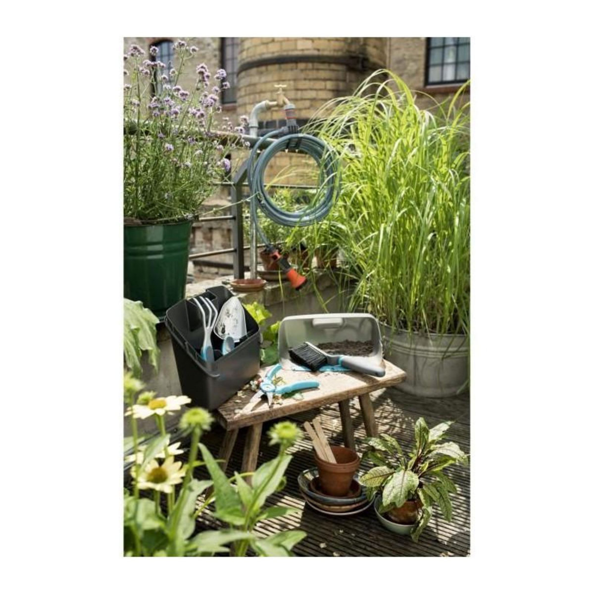 Gardena Tuyau spiral avec support intégré - pour balcons et terrasses - 7,5 m