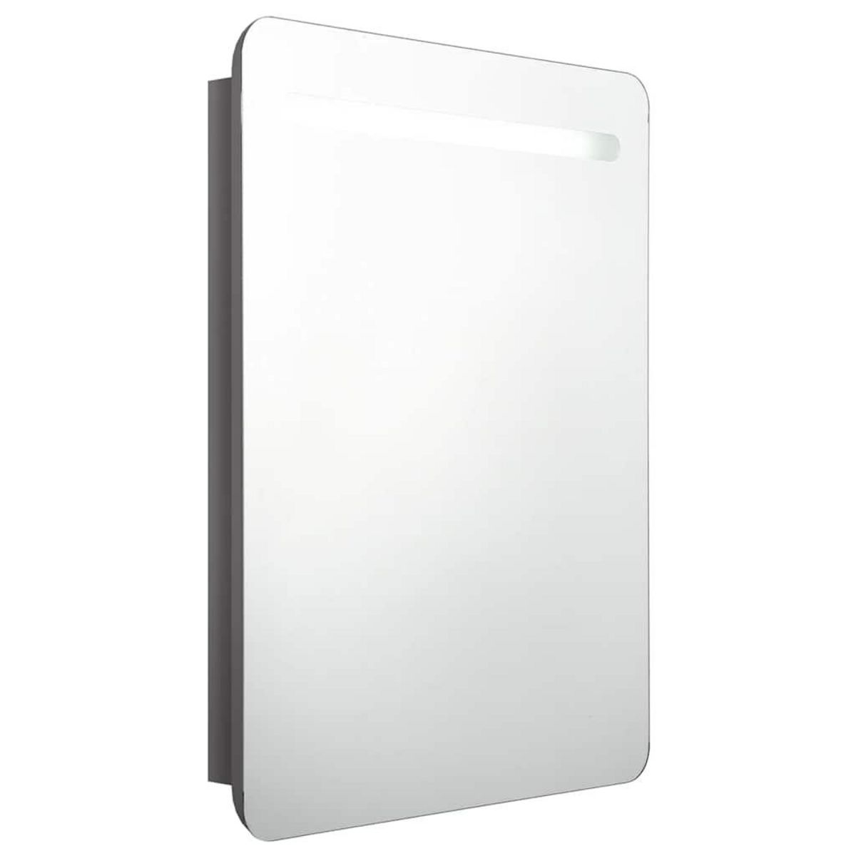 VIDAXL Armoire de salle de bain a miroir LED gris brillant 60x11x80 cm