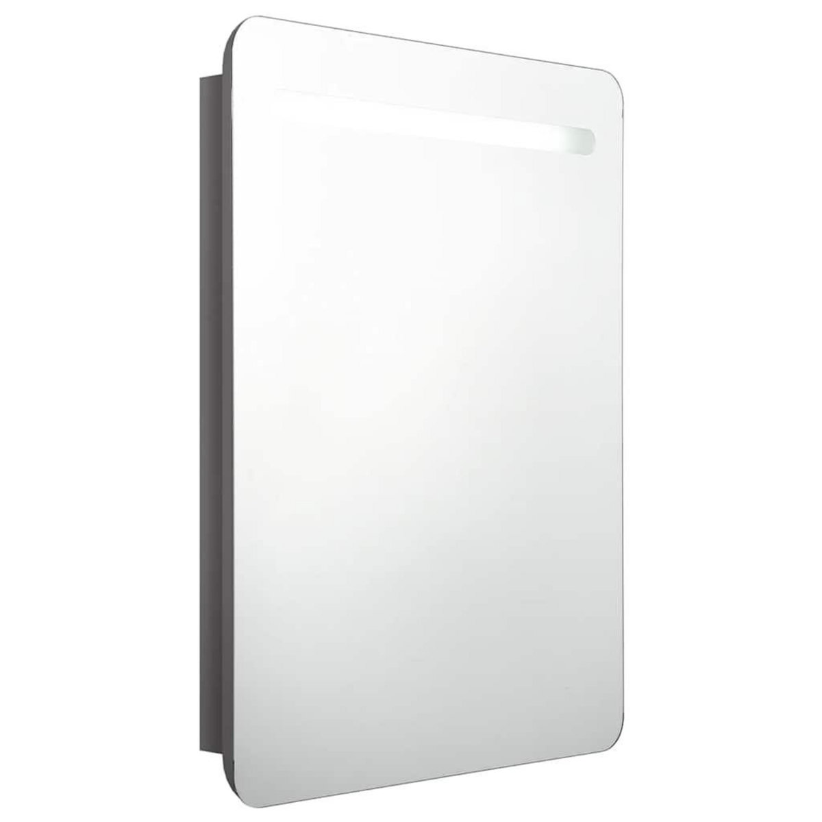 VIDAXL Armoire de salle de bain a miroir LED gris brillant 60x11x80 cm