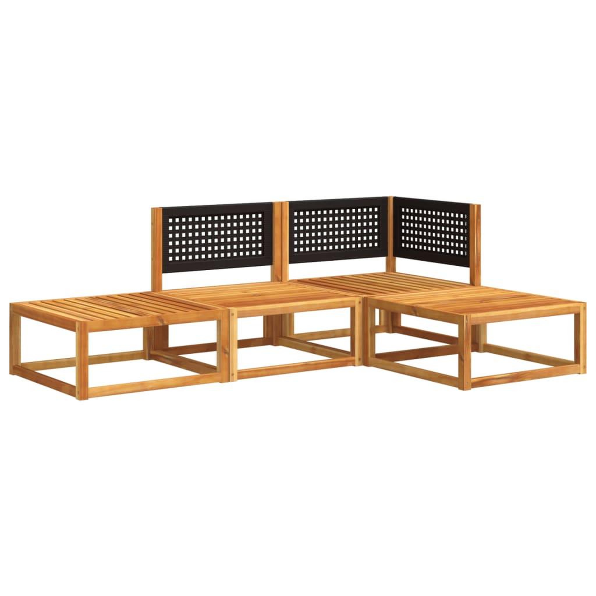Voir la diapositive 3 : VIDAXL Salon de jardin avec coussins 4 pcs bois d'acacia massif
