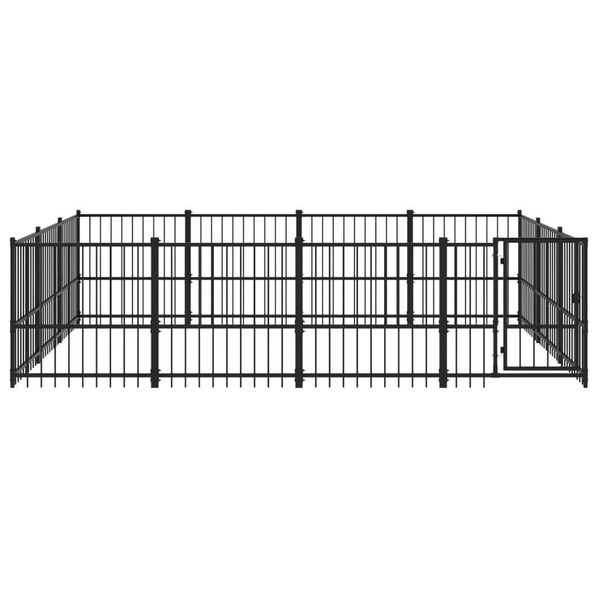 Voir la diapositive 3 : VIDAXL Chenil d'exterieur pour chiens Acier 11,58 m²