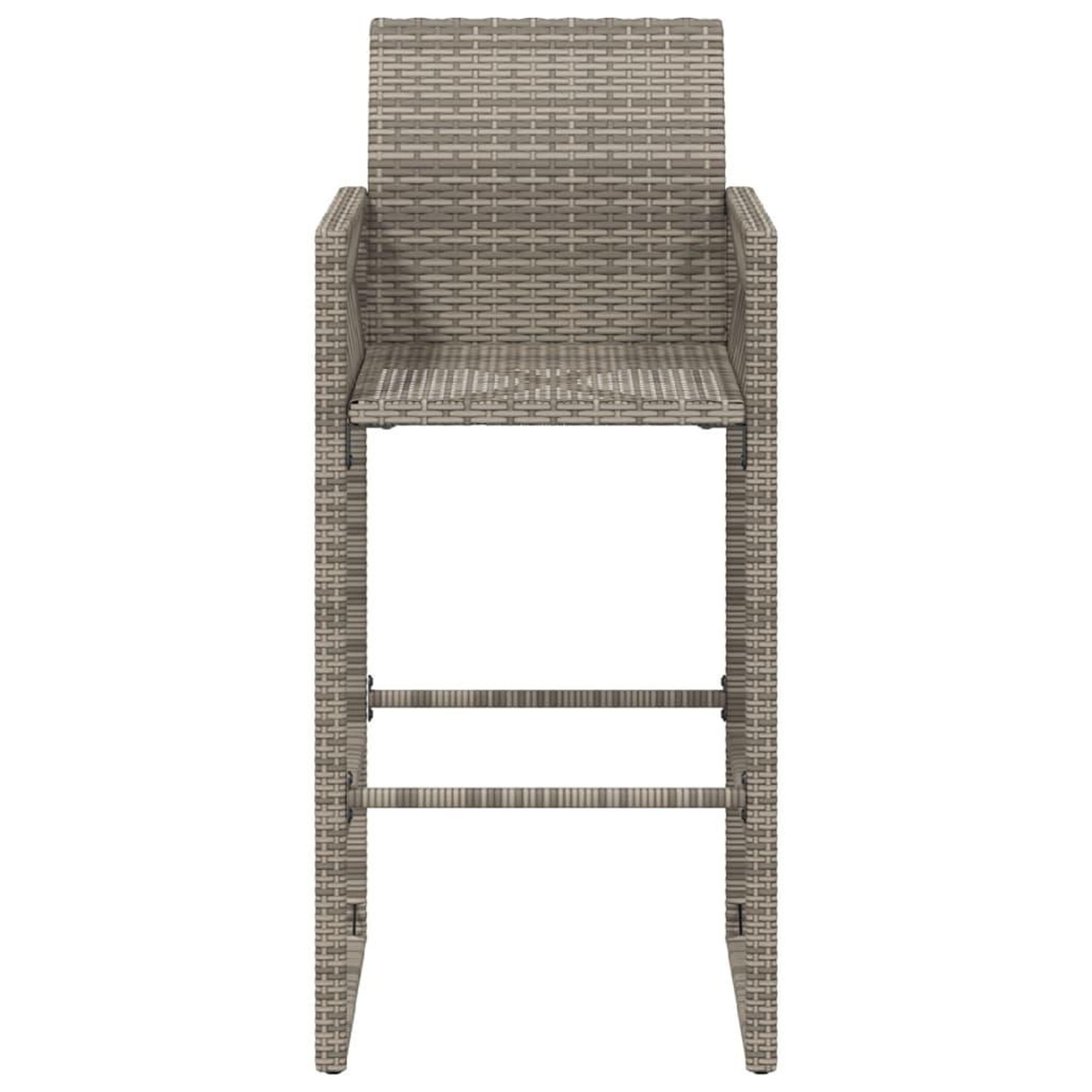 Voir la diapositive 5 : VIDAXL Tabourets de bar de jardin lot de 2 gris resine tressee