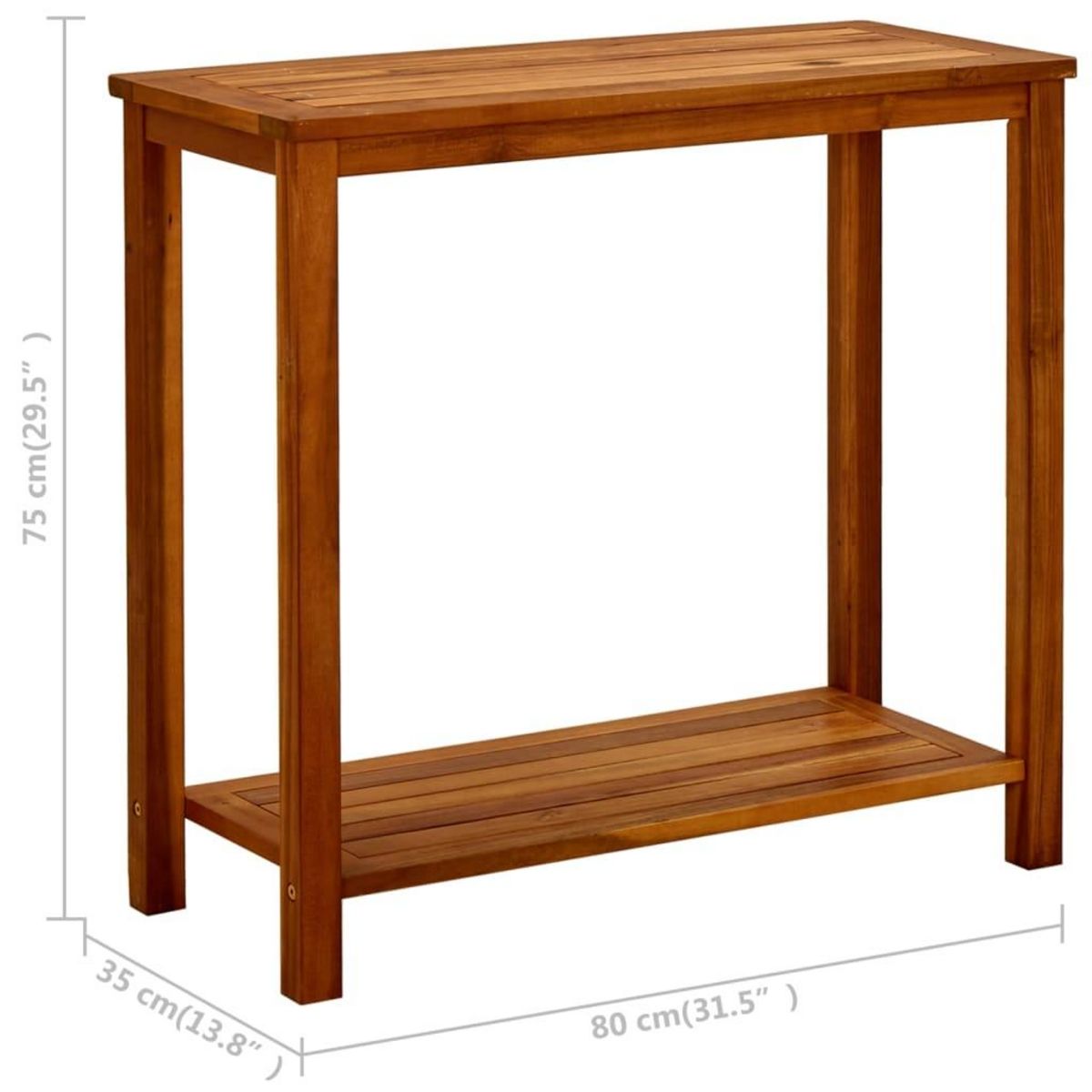 VIDAXL Table console de jardin 80x35x75 cm Bois d'acacia solide