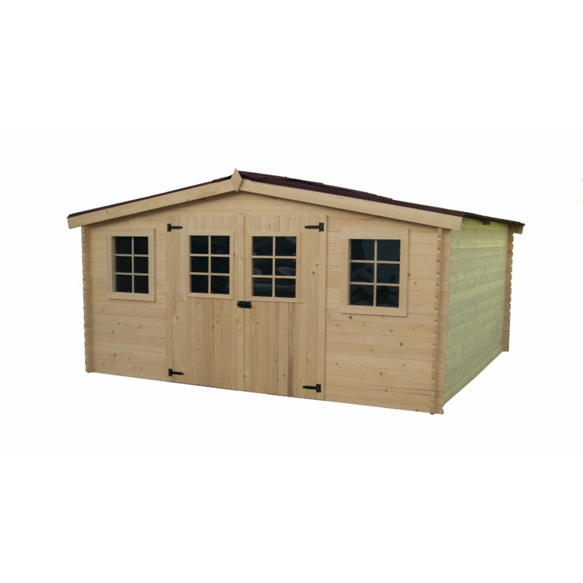 CENTRALE BRICO Abri fenêtré en madriers massifs - 10,67 m²