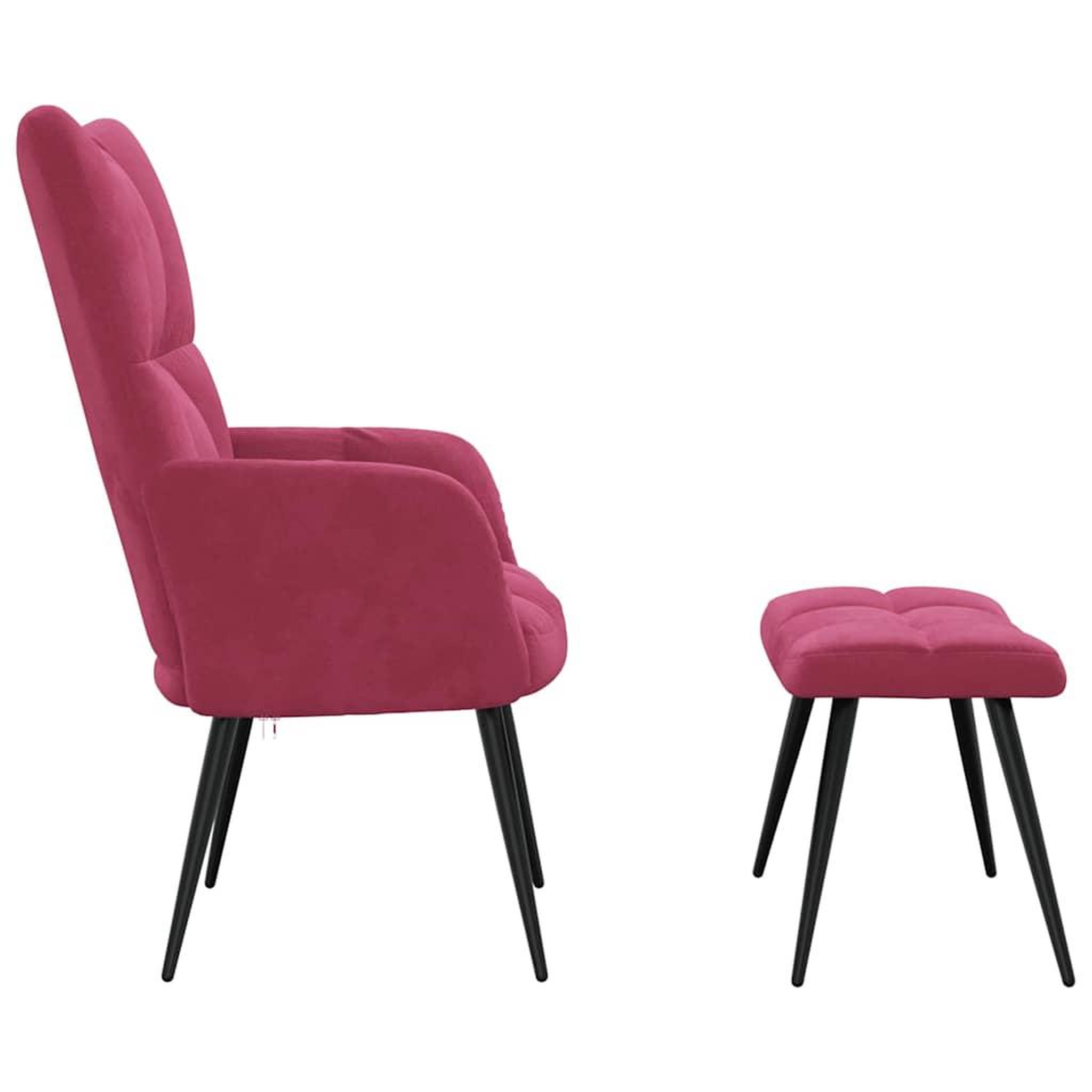 Voir la diapositive 4 : VIDAXL Chaise de relaxation avec tabouret Rouge bordeaux Velours
