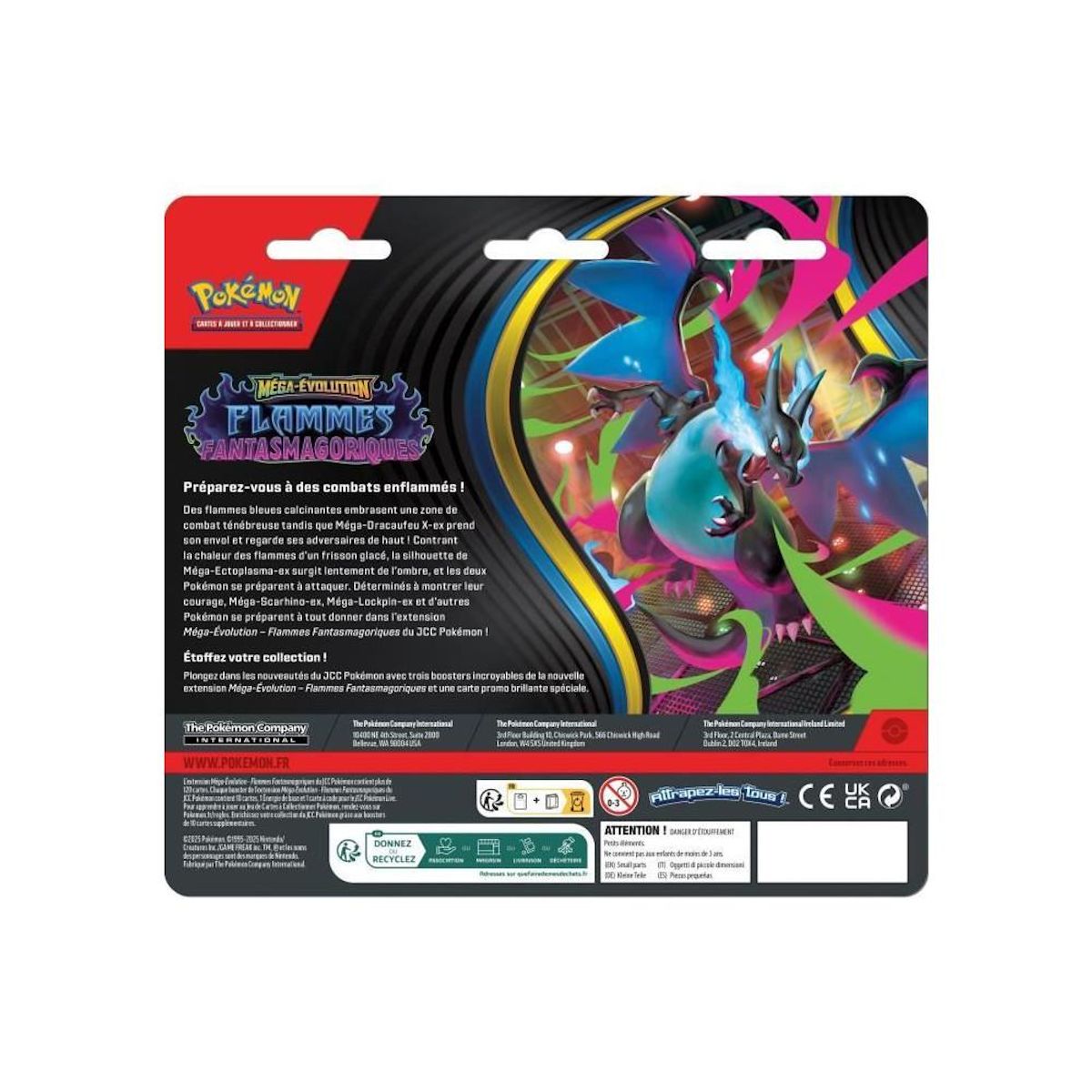 Pokemon Pack de 3 boosters Pokémon Mega Evolution - Flammes fantasmagoriques