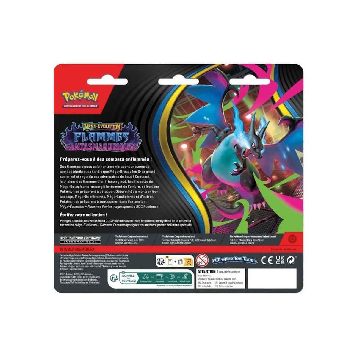 Pokemon Pack de 3 boosters Pokémon Mega Evolution - Flammes fantasmagoriques