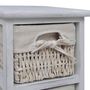 Voir la diapositive 3 : VIDAXL Etagere de rangement en bois 4 paniers en tissage Blanc