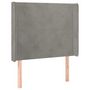 Voir la diapositive 2 : VIDAXL Tete de lit avec oreilles Gris clair 103x16x118/128 cm Velours