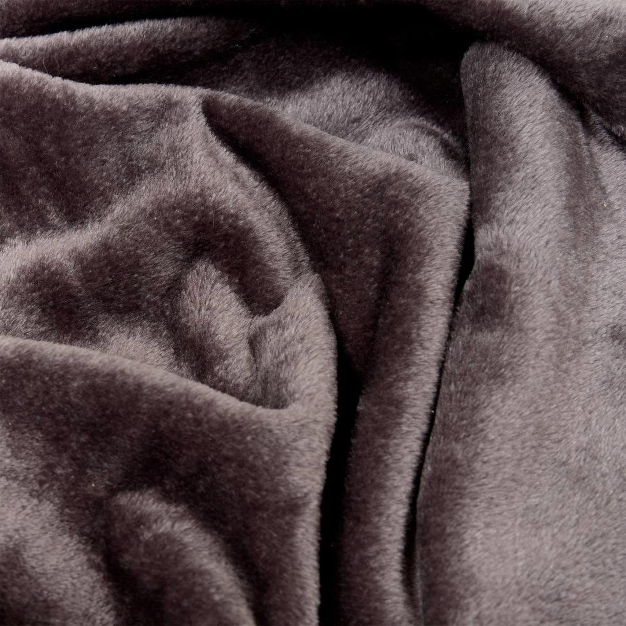 Voir la diapositive 2 : ATMOSPHERA Plaid en flanelle uni  ollis  240x260cm gris foncé