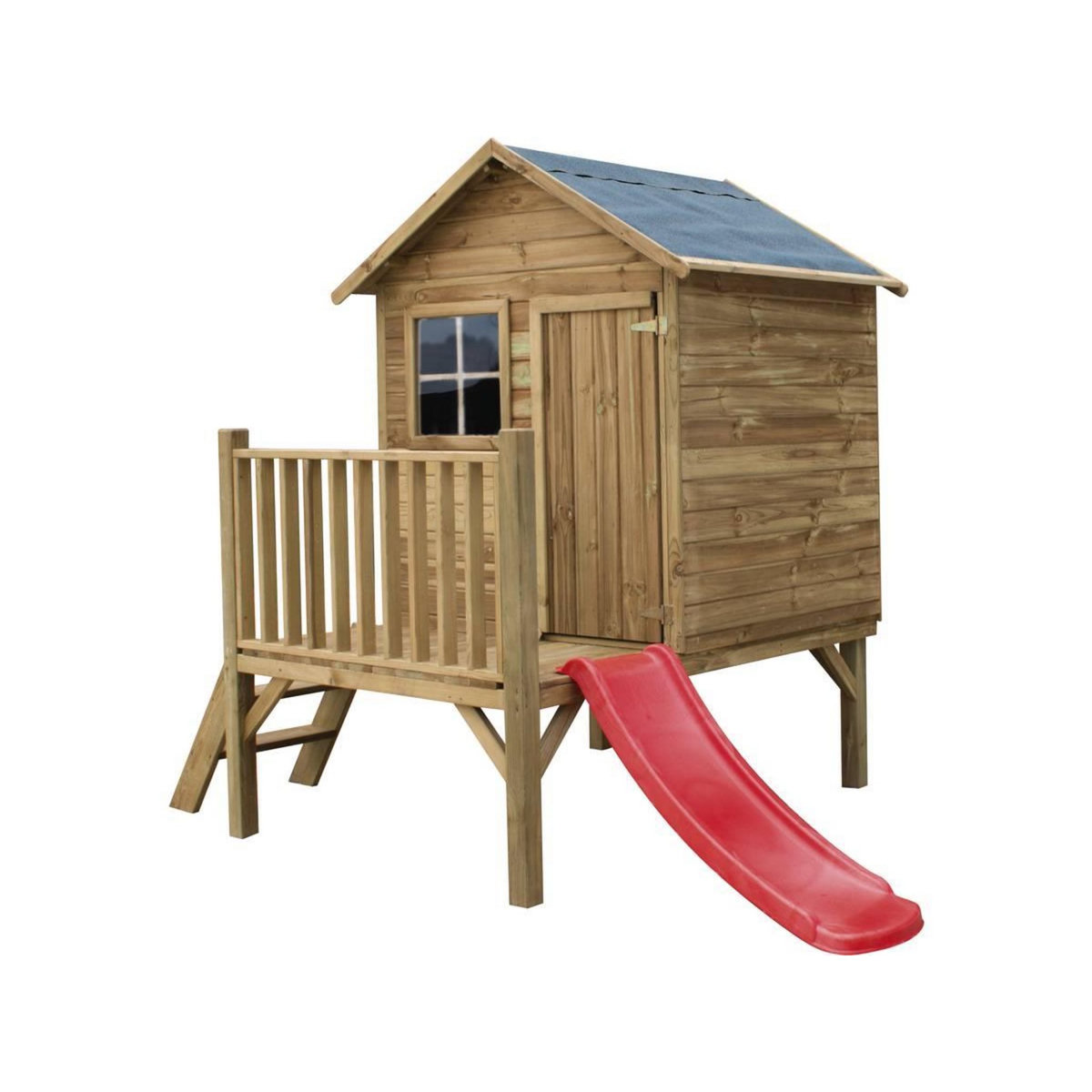 Habitat et Jardin Maisonnette en bois avec toboggan  Tomek