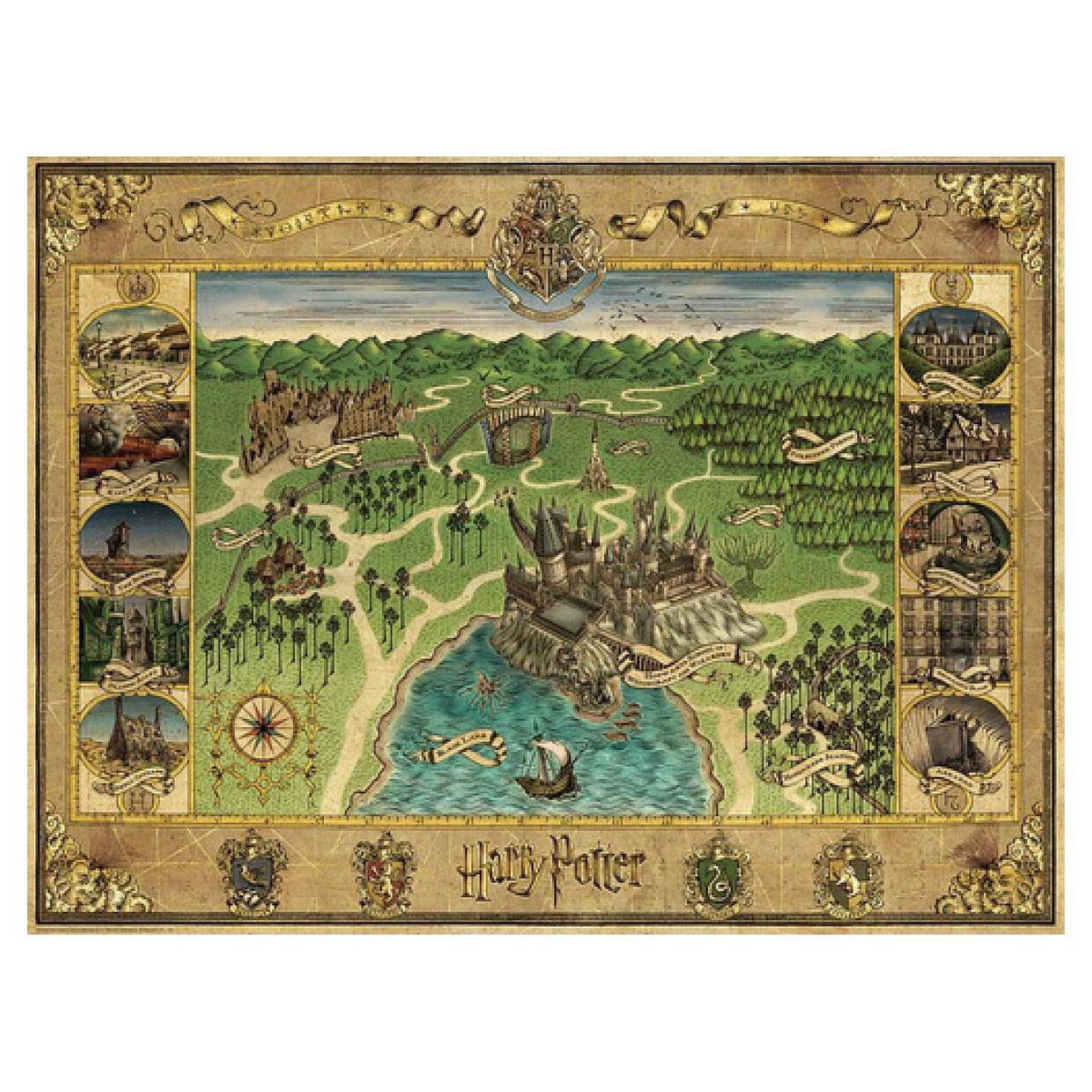 RAVENSBURGER 1500 p  la carte de poudlard  harry potter