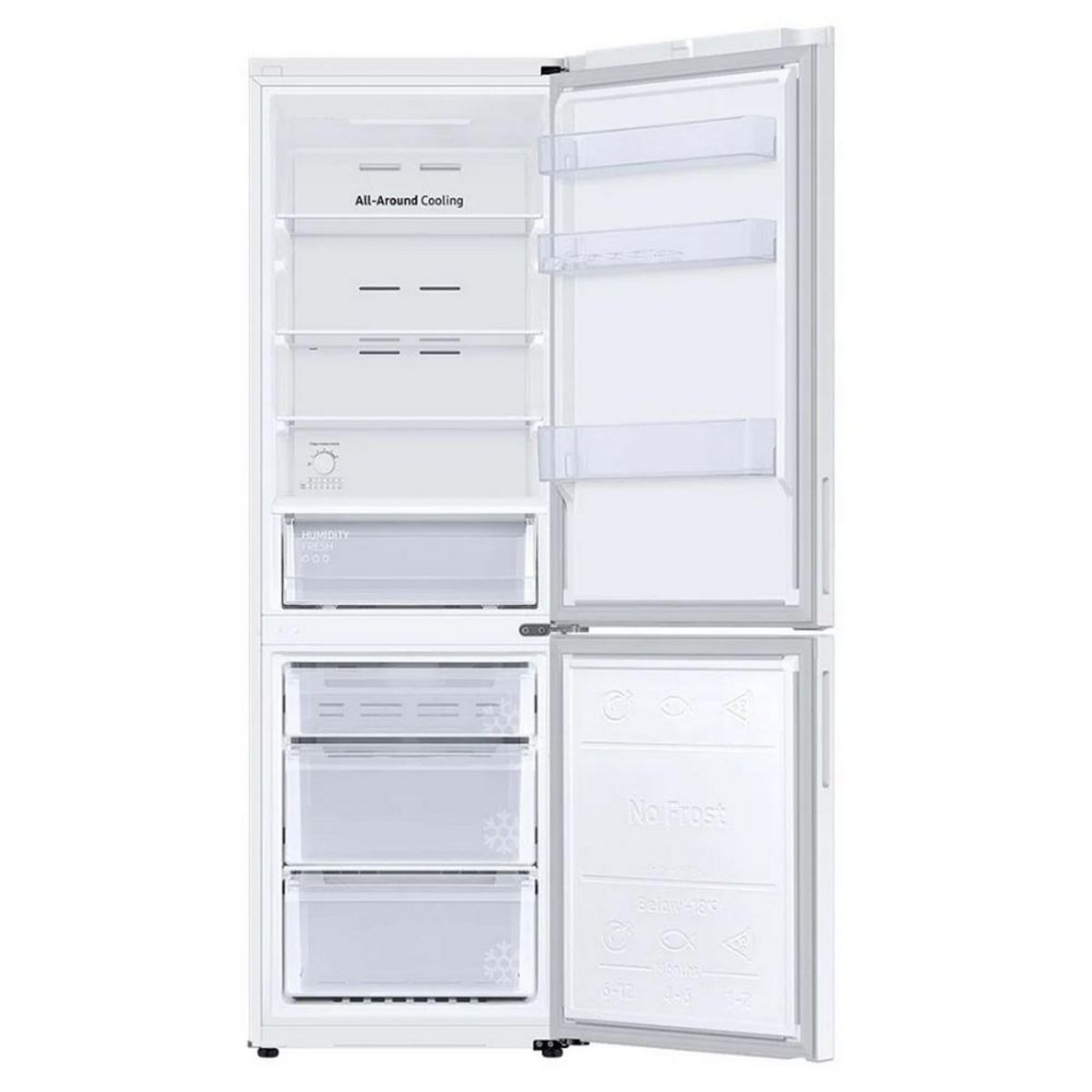 Samsung Réfrigérateur combiné 60cm 344l nofrost, blanc - RB33B610EWW