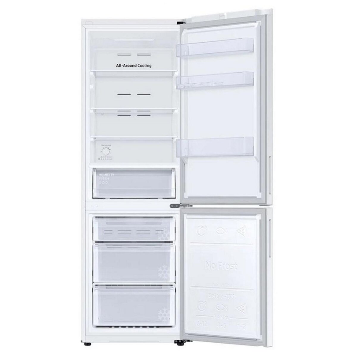Samsung Réfrigérateur combiné 60cm 344l nofrost, blanc - RB33B610EWW