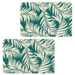 HABITABLE Lot de 2 sets de table motif feuillage avec encre métallique ARLO - 30 x 45 cm - Or et vert