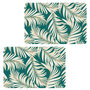 Voir la diapositive 1 : HABITABLE Lot de 2 sets de table motif feuillage avec encre métallique ARLO - 30 x 45 cm - Or et vert