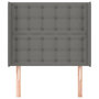 Voir la diapositive 3 : VIDAXL Tete de lit avec oreilles Gris fonce 103x16x118/128 cm Tissu