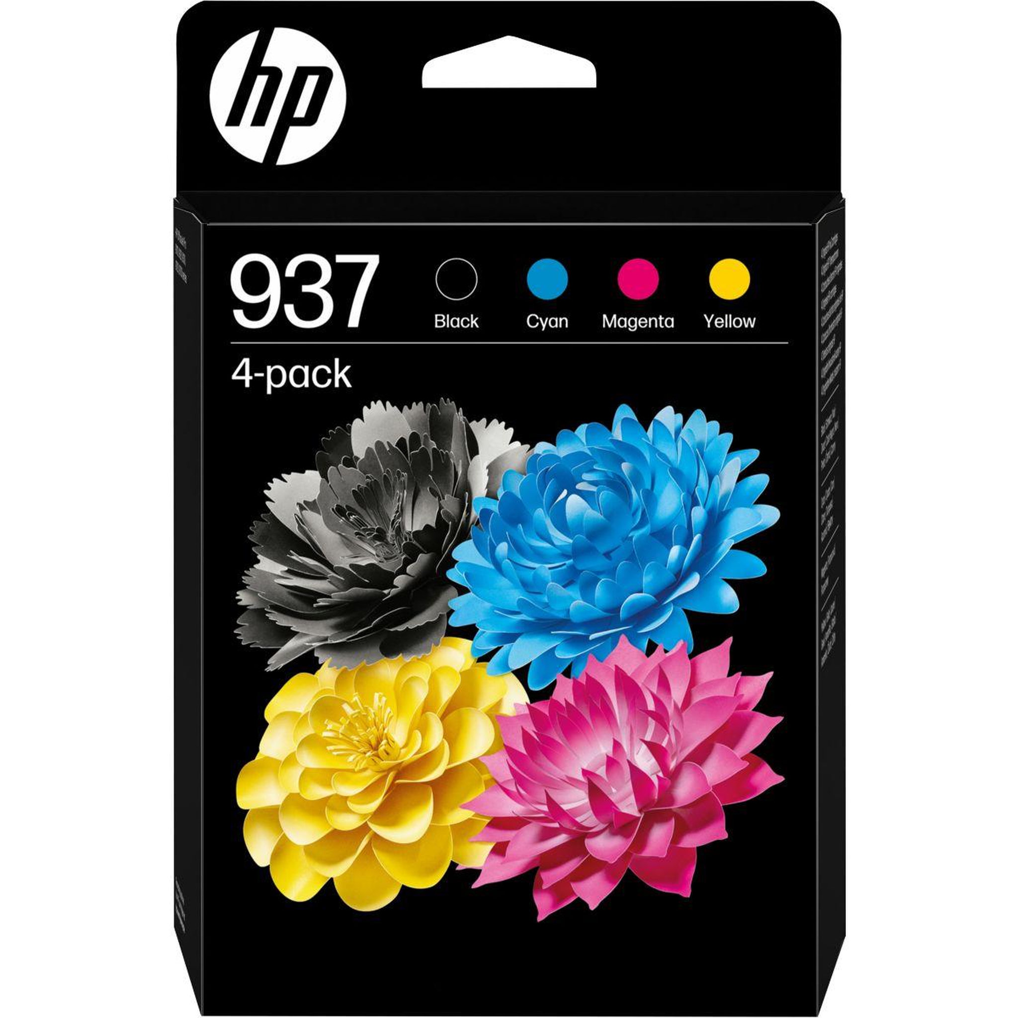 HP Cartouche d'encre pack de 4 originales 937 (noir + 3 couleurs) - 6t0j3ae