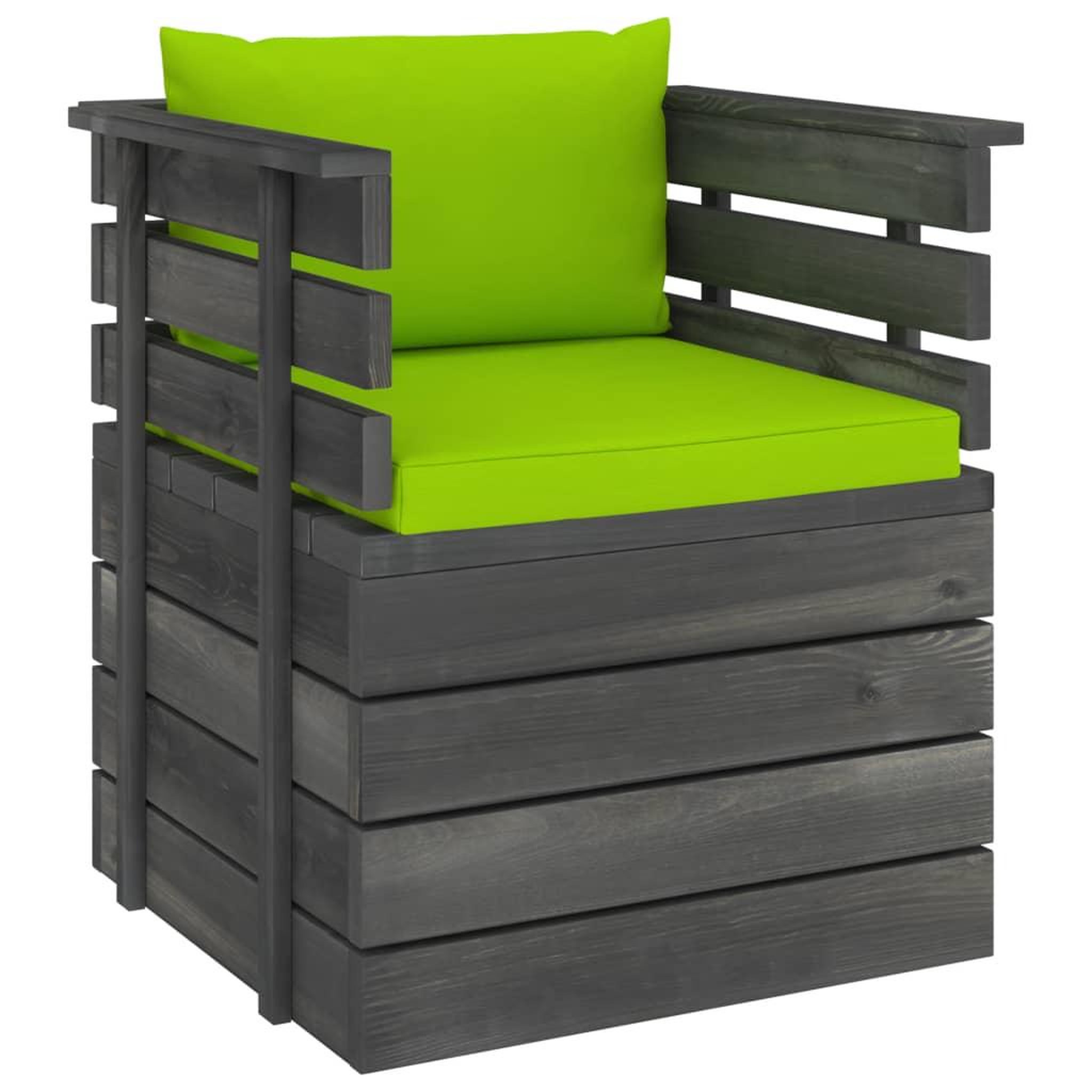 Voir la diapositive 4 : VIDAXL Salon palette de jardin 7 pcs avec coussins Bois de pin massif