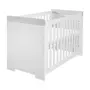 TWF Chambre complète lit bébé 60x120 - commode à langer - armoire 2 portes Futura - Blanc Gris