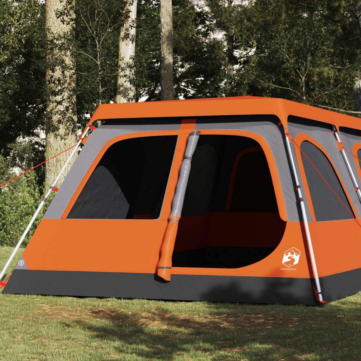 VIDAXL Tente familiale dome 8 personnes gris orange liberation rapide