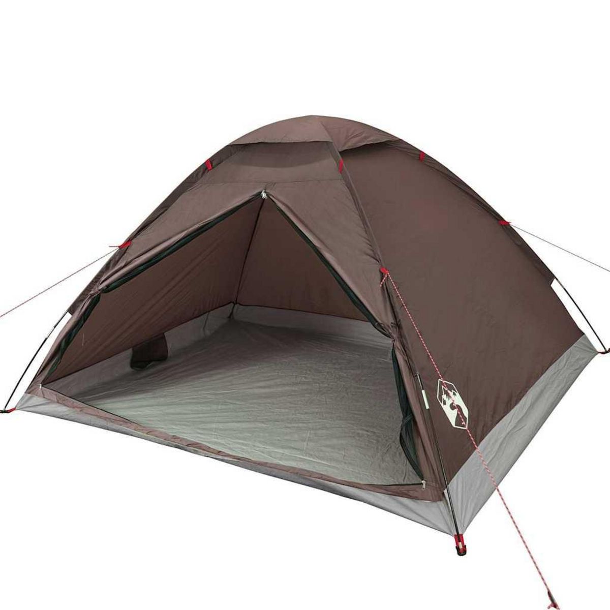 VIDAXL Tente de camping a dome 4 personnes marron impermeable