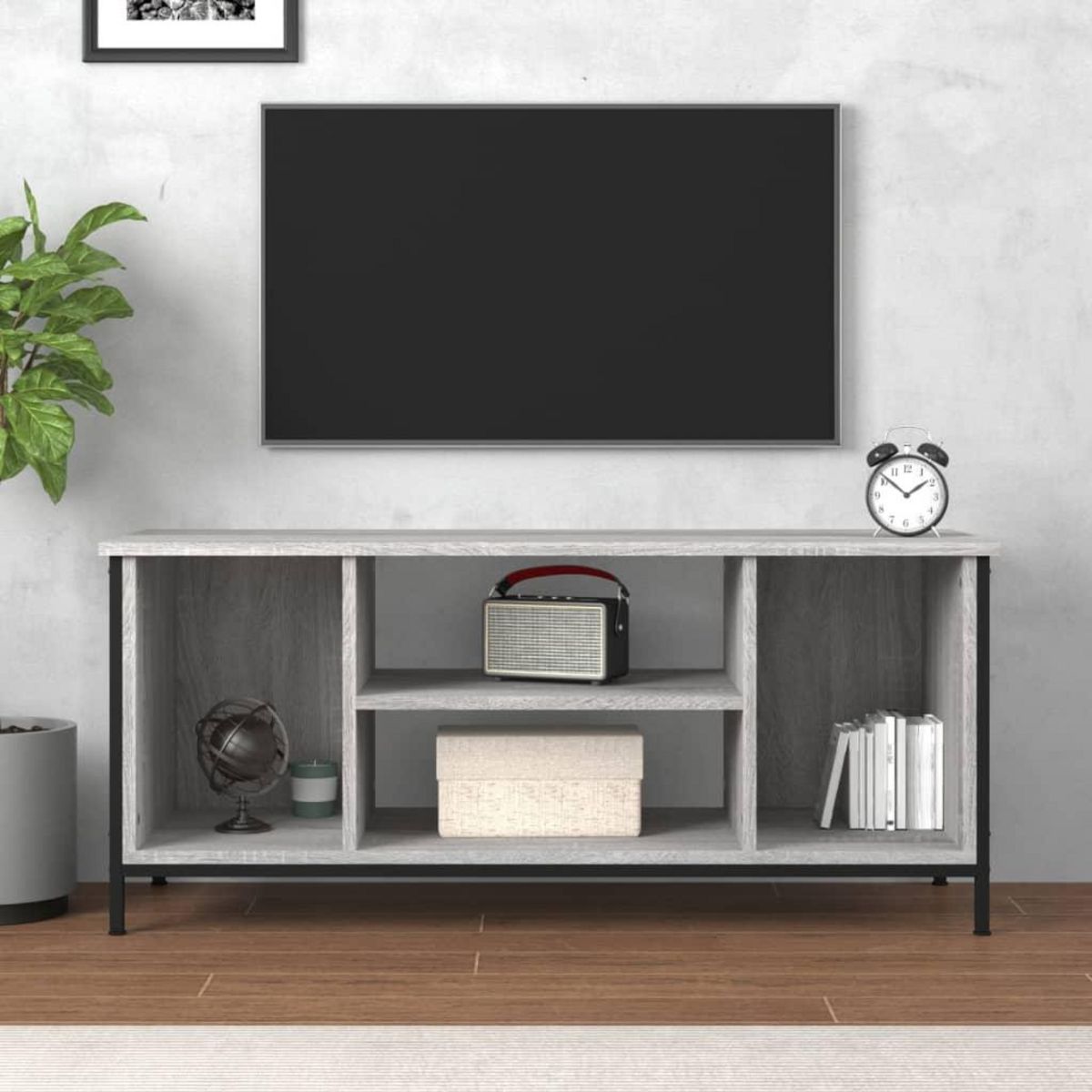 VIDAXL Meuble TV sonoma gris 102x35x45 cm bois d'ingenierie