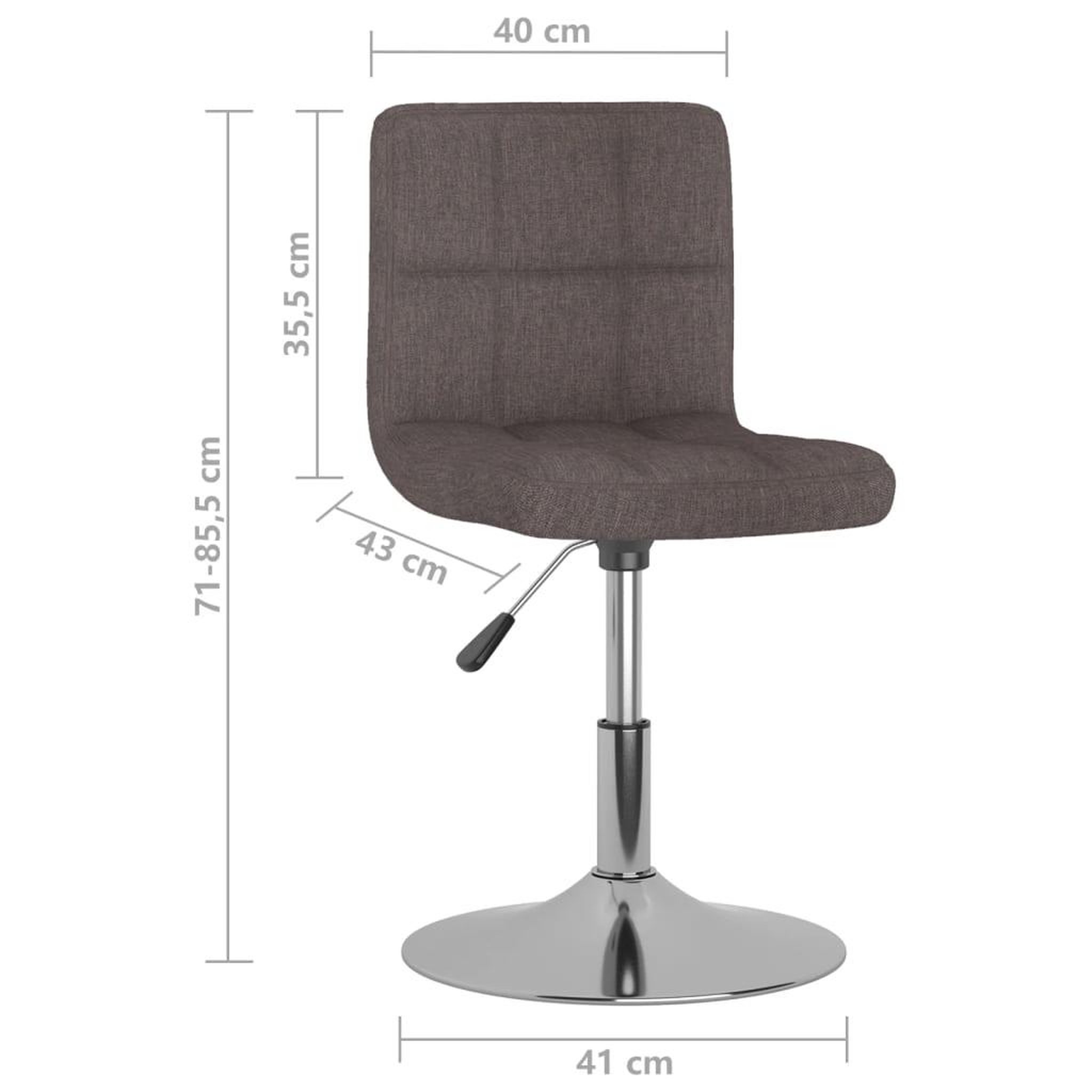 Voir la diapositive 6 : VIDAXL Chaises pivotantes a manger lot de 6 taupe tissu