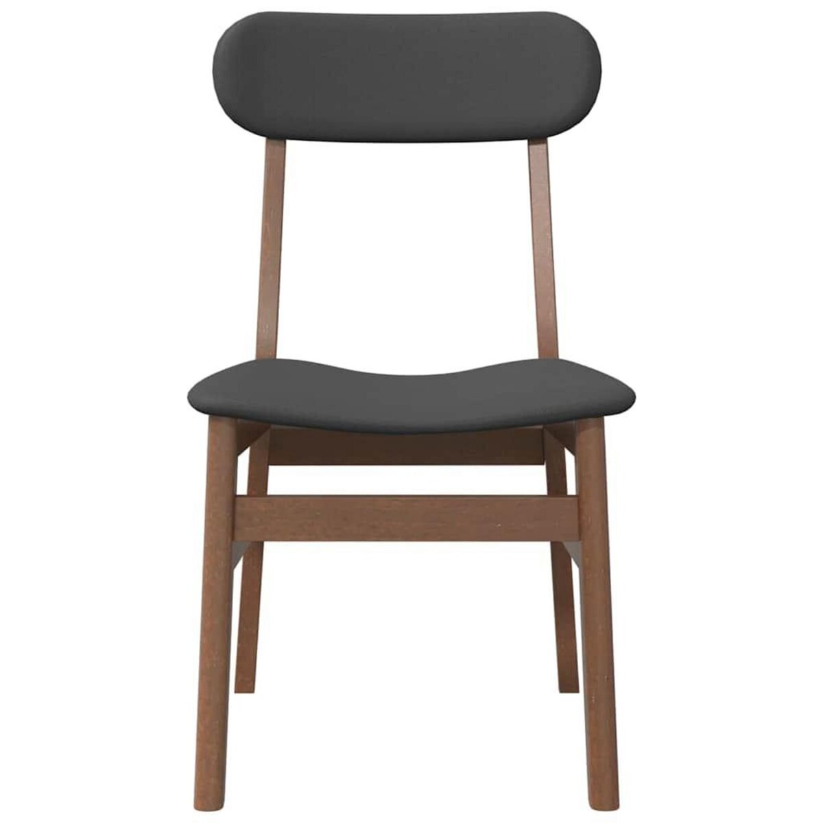 VIDAXL Chaises a manger coussins 2 pcs marron bois massif caoutchouc