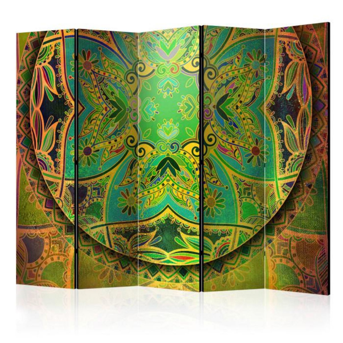Paris Prix Paravent 5 Volets  Mandala : Emerald Fantasy  172x225cm