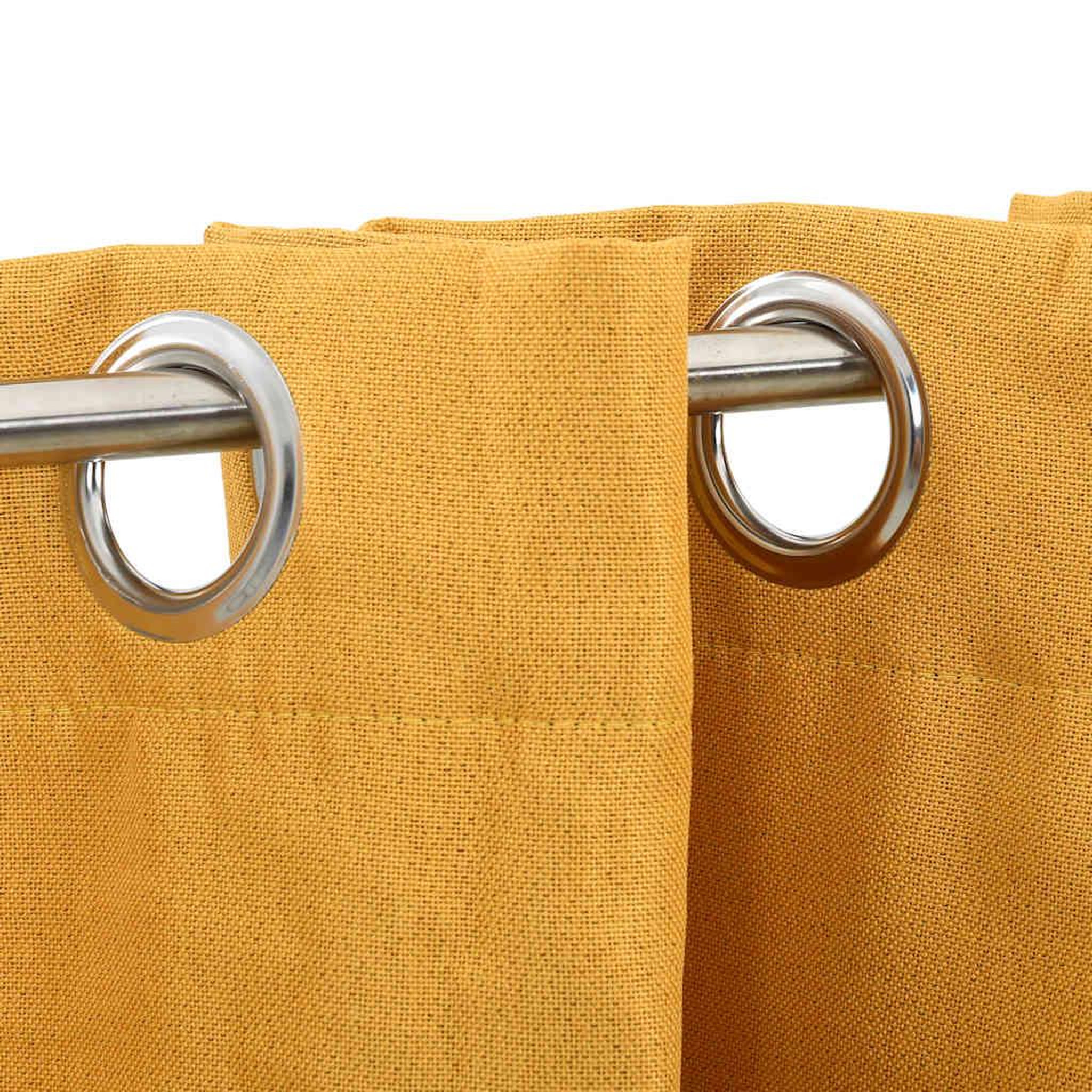 Voir la diapositive 3 : VIDAXL Rideaux occultants Aspect lin a œillets 2 pcs Jaune 140x175 cm
