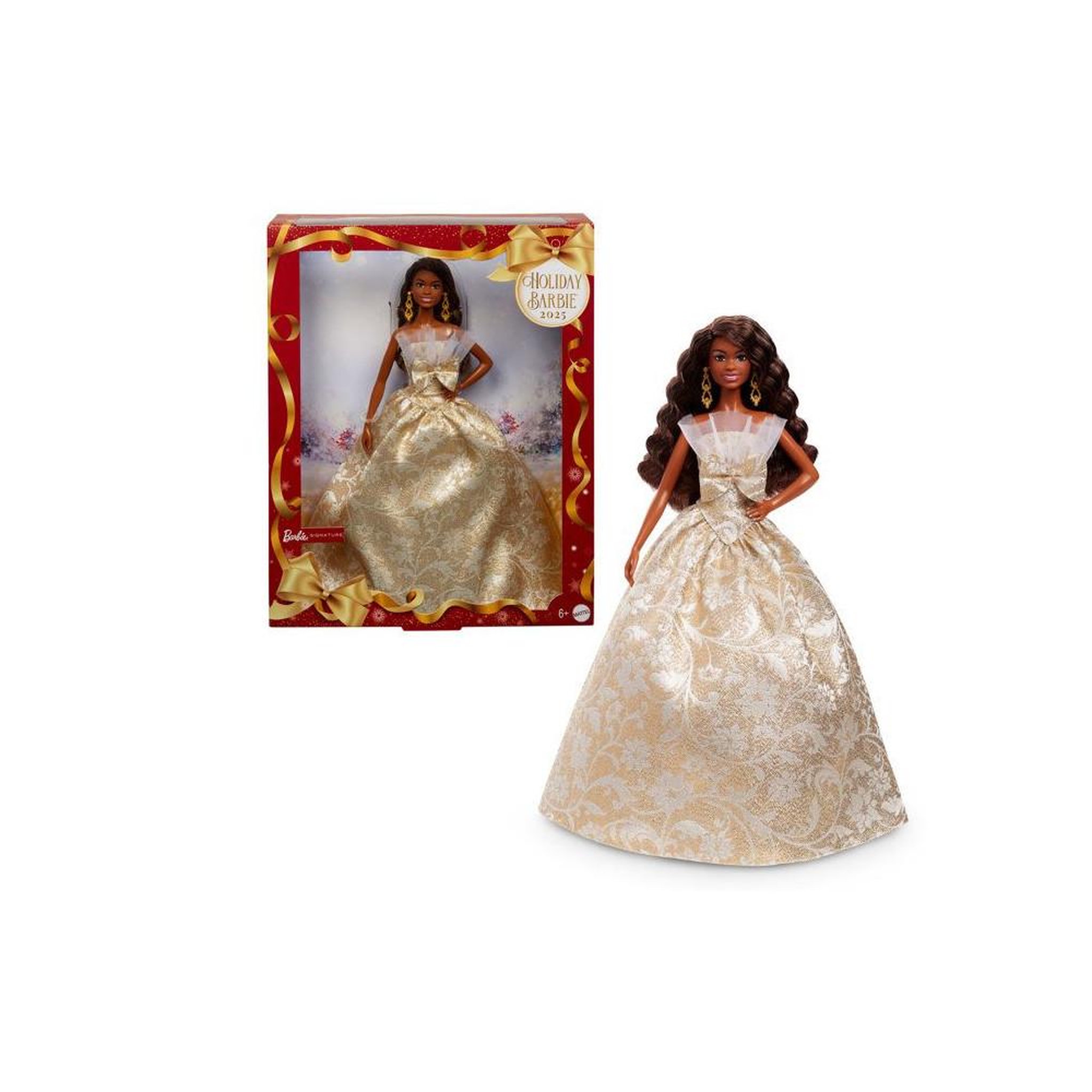 BARBIE Barbie - Poupée Joyeux Noël - Poupée brune - JBH96