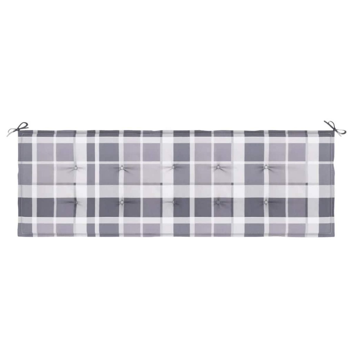 VIDAXL Coussin de banc de jardin motif a carreaux gris 150x50x3 cm
