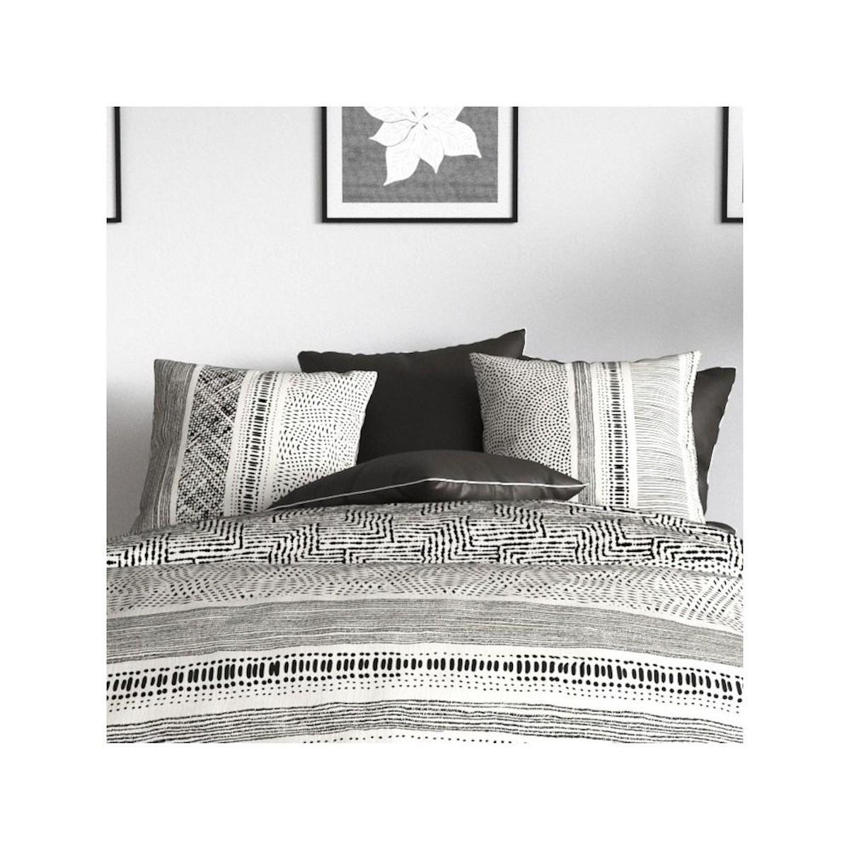 ATELIER DU COTON Housse de couette 260x240 + 2 taies en coton 57 fils