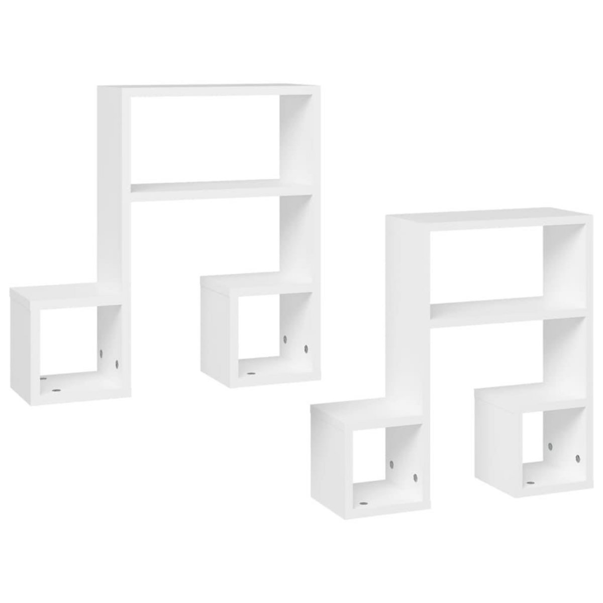 VIDAXL Etageres murales 2 pcs blanc 50x15x50 cm bois d'ingenierie