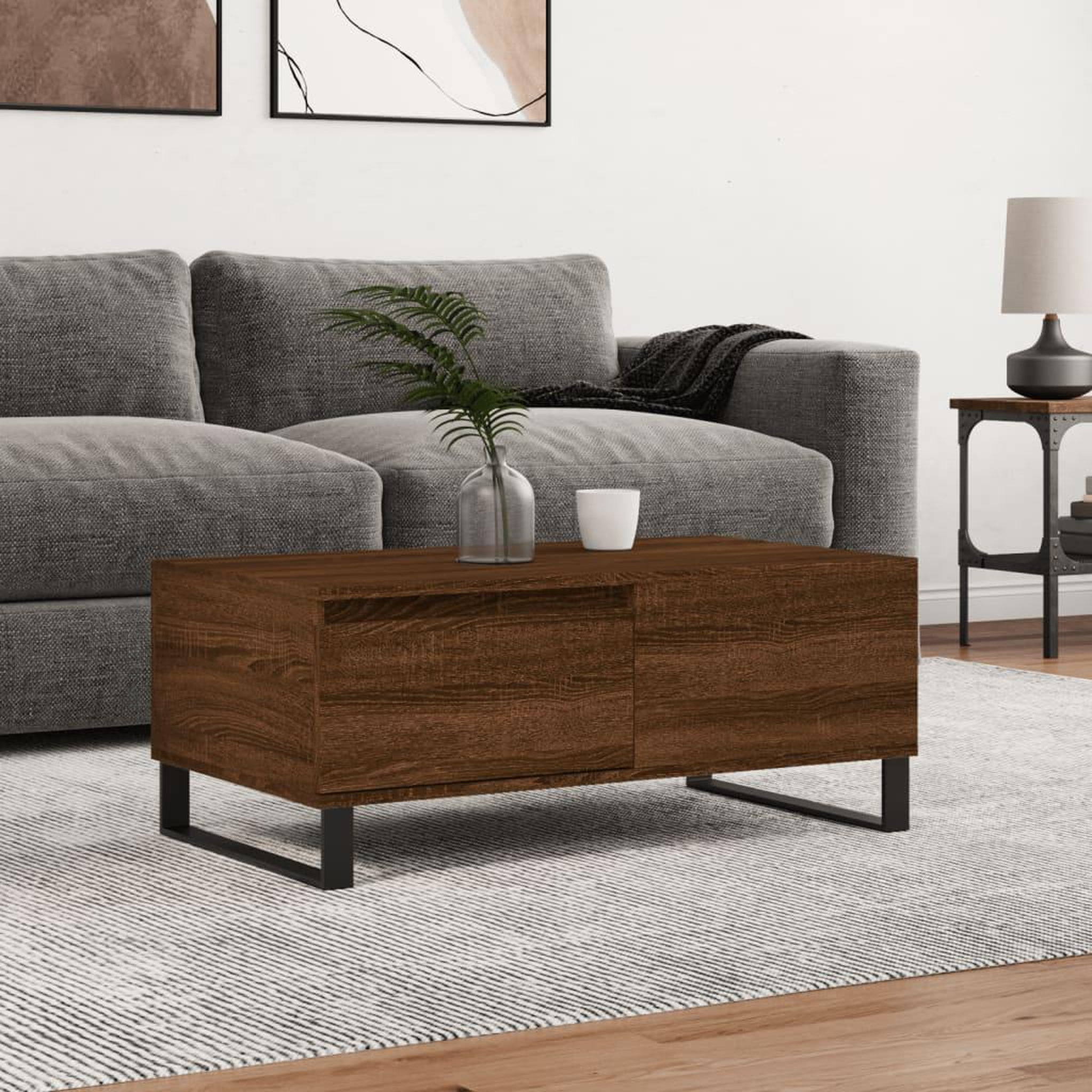 VIDAXL Table basse Chene marron 90x50x36,5 cm Bois d'ingenierie