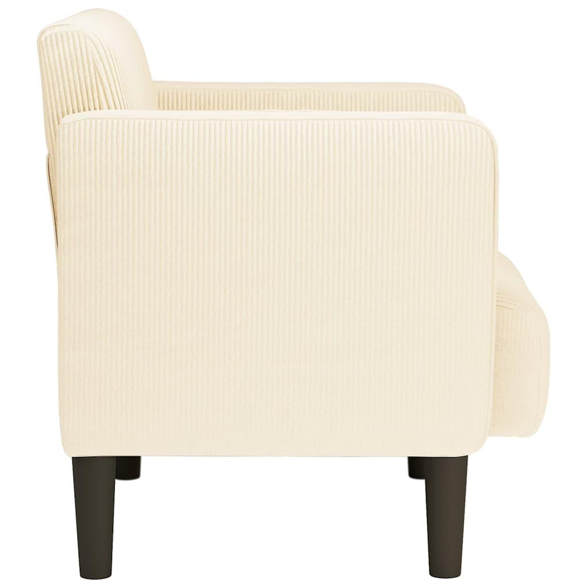 Voir la diapositive 4 : VIDAXL Canape-chaise accoudoirs creme 54 cm tissu velours cotele